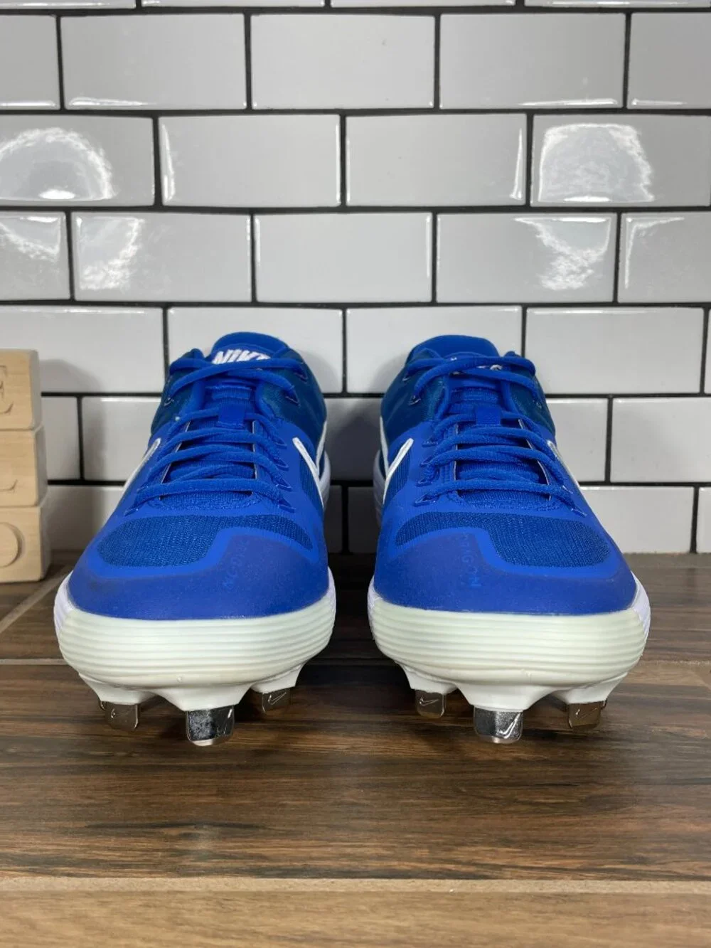 Nike Alpha Huarache Elite 2 Low Shoes Mens Size 7.5 Blue Baseball Spikes Cleats
